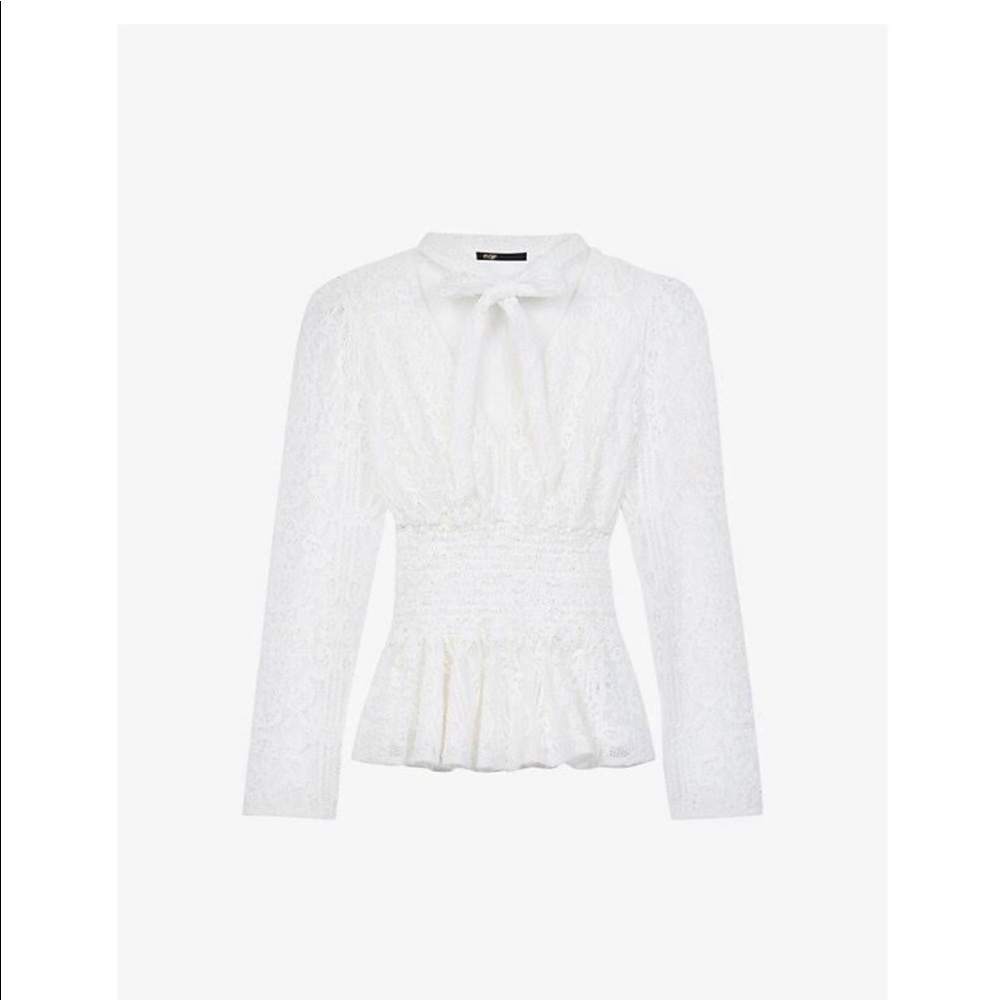 Maje Lituale tie-neck woven top